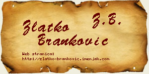 Zlatko Branković vizit kartica